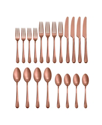 Hampton Forge Mirabella Satin Copper Titanium 18/0 Stainless Steel 20 Piece Set, Service For 4 In Metallic And Copper