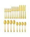Hampton Forge Mirabella Satin Titanium 18/0 Stainless Steel 20 Piece Set, Service For 4 In Metallic And Gold-tone