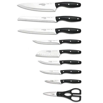 Hampton Forge  Rochester - 15 Piece Knife Block Set, Full Tang, Triple Rivets In Black