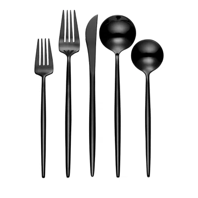 Hampton Forge Zephyr 45 Piece Flatware Set In Black