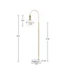 Hampton Hill Arched Floor Lamp With Marble Base In Gold