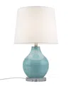 HAMPTON HILL BLUE AQUA SWIRL BLOWN GLASS TABLE LAMP
