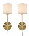 Hampton Hill Conway Metal Wall Sconce With Cylinder Shade, Set Of 2 In Gold