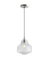 Hampton Hill Elm Single Bell-shaped Pendant Lamp In Smoke Gray