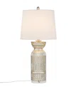 Hampton Hill Textured Glass And Acrylic Base Table Lamp In Mercury