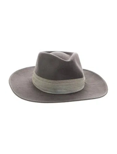 Pre-owned Hampui Hats Felt Fedora In Gray