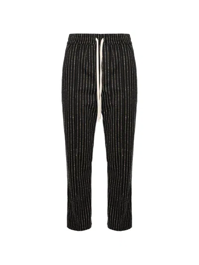 Hamza 247 Striped Trousers In Black
