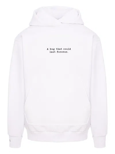 Hamza A Hug Kangaroo-pocket Hoodie In White