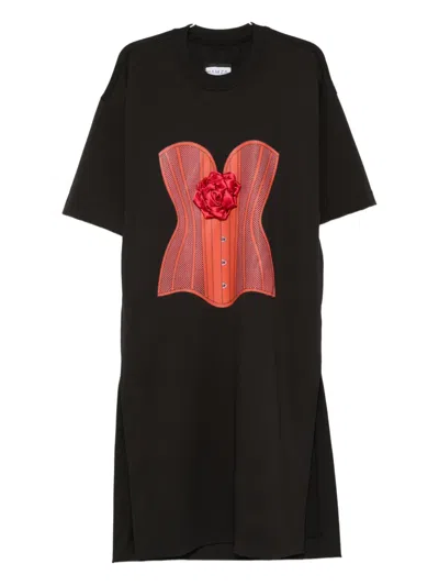 Hamza Amalfi Printed Mini Dress In Black