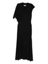 Hamza Asymmetric-neckline Flared Dress In Black
