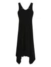 Hamza Asymmetric Sleeveless Dress In Black