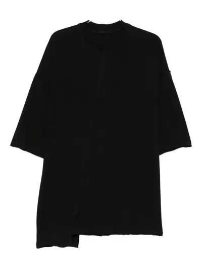 Hamza Asymmetrical Raw-edge T-shirt In Black