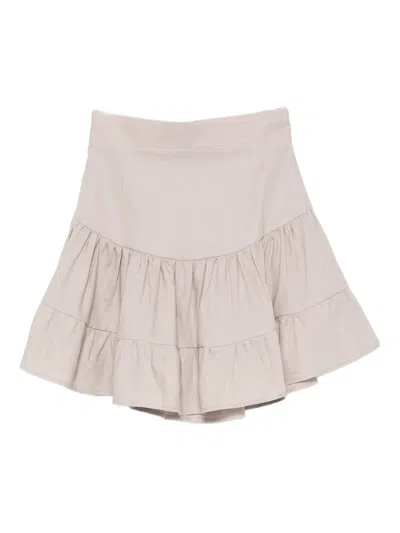 Hamza Bali Linen Beige Mini Skirt In Neutral
