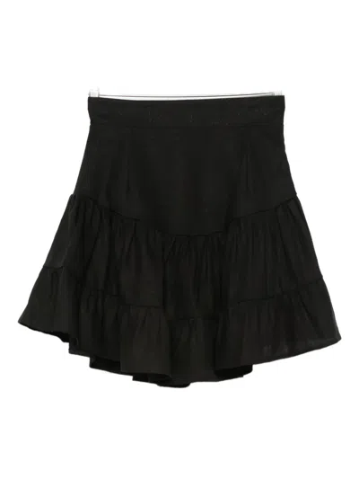 Hamza Bali Tiered-ruffles Mini Skirt In Black