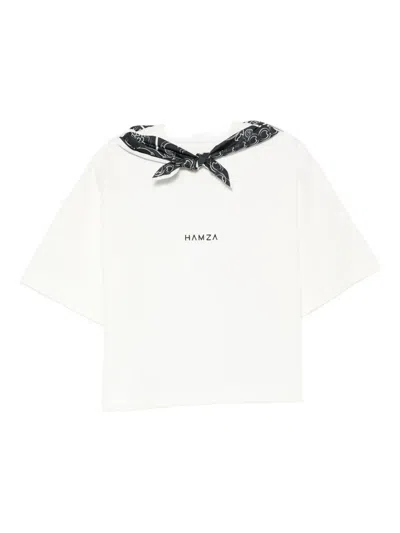 Hamza Bandana-neckline Top In White