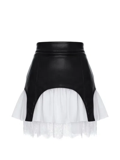Hamza Black Swan Layered Skirt