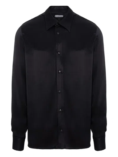 Hamza Buttoned Viscose Shirt In Black