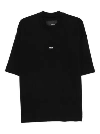 Hamza Calm Embroidered T-shirt In Black