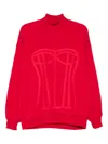 Hamza Corset-detail Sweatshirt In Red