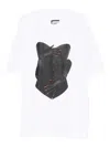 Hamza Corset Print Mini T-shirt Dress In White