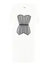 Hamza Corset-print T-shirt Dress In White