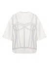 Hamza Corset Stitching Top In White