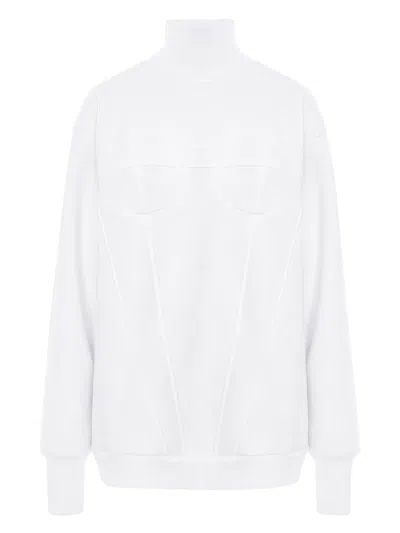 Hamza Corset Turtleneck Sweatshirt In White