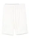 Hamza Drawstring Elastic-waistband Shorts In White