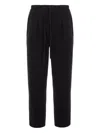 Hamza Drawstring Pleated Trousers In Black
