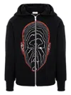 Hamza Ego Graphic-print Zip Hoodie In Black