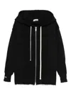 Hamza Frayed Zip-up Hoodie In Black