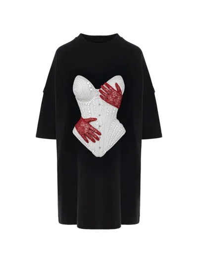 Hamza Minikleid Mit Grafischem Print In Black