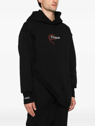 Hamza Japan 3.0 Asymmetric-hemline Hoodie In Black