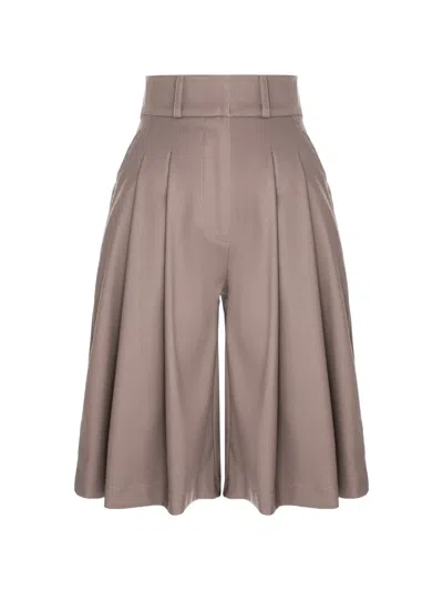 Hamza Kimi Pleated Shorts In Neutral