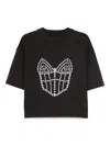 Hamza La Perle Embellished T-shirt In Black