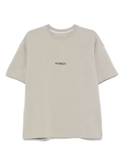 Hamza Logo-embroidered T-shirt In Gray
