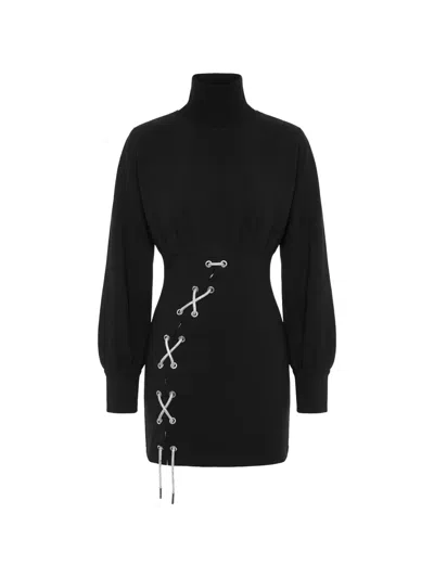 Hamza Long-sleeve Cocktail Dress In Black