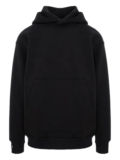 Hamza Long-sleeve Kangaroo-pocket Hoodie In Black