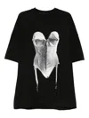 Hamza Madona Printed T-shirt Mini Dress In Black