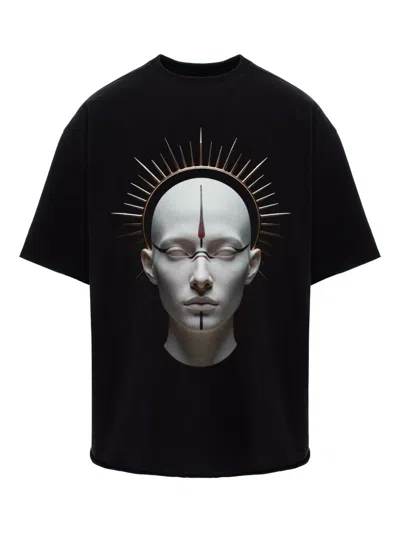 Hamza Monarh Graphic Print T-shirt In Black