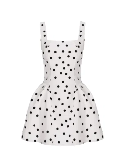Hamza Polka-dot Lace-up Dress In Multi