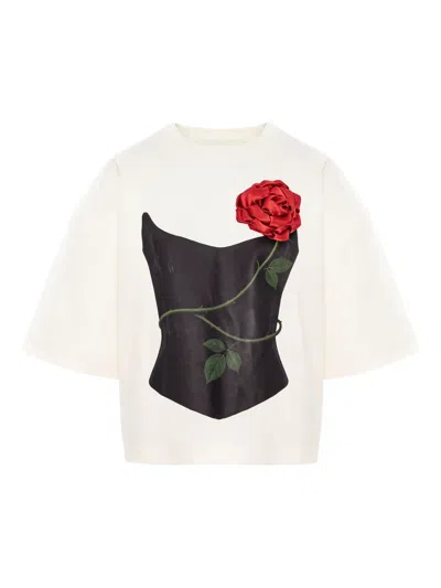 Hamza Printed T-shirt In White