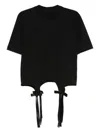 Hamza Ribbon-detail Cropped Top In Black