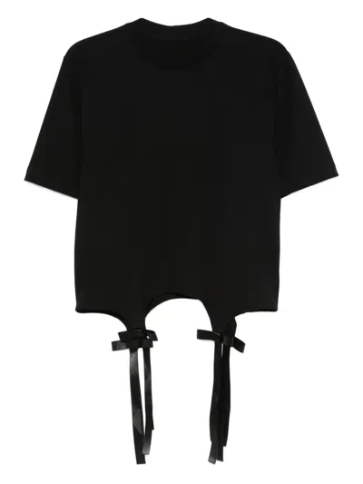 Hamza Ribbon-detail Cropped Top In Black