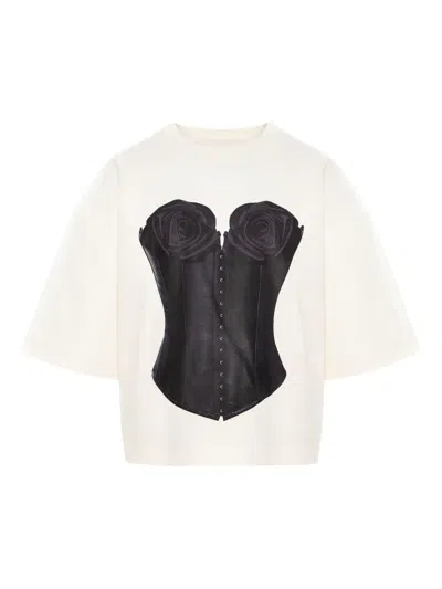 Hamza Roses-detail T-shirt In Animal Print