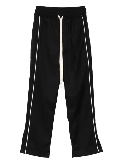 Hamza Side-stripe Drawstring Trousers In Black