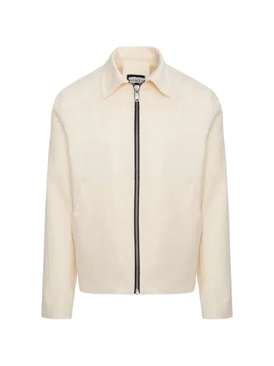 Hamza Six Zip-up Denim Jacket In White