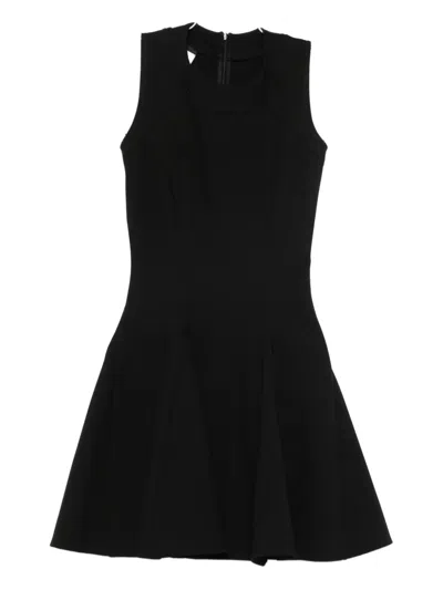 Hamza Sleeveless Skater Mini Day Dress In Black