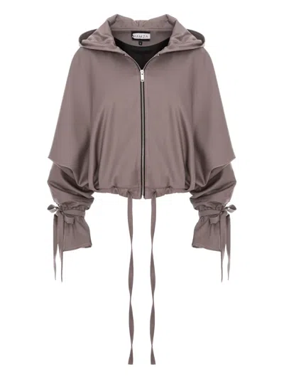 Hamza Swan Hooded Jacket In Gray