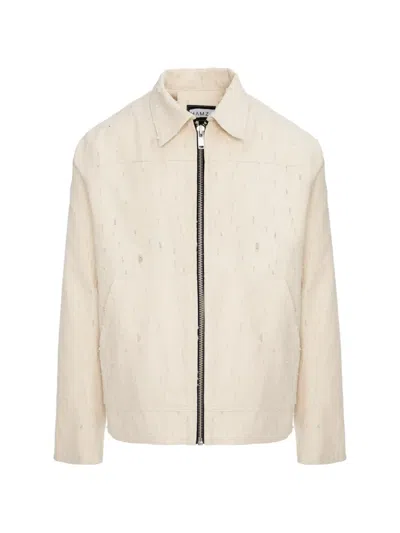 Hamza Ten Distressed Overshirt In Neutral